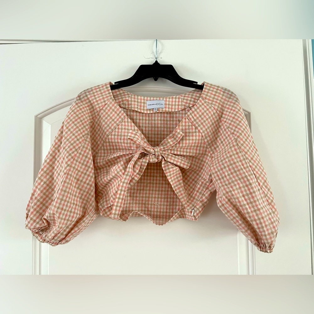 Chriselle x J.O.A pink top. Size XS